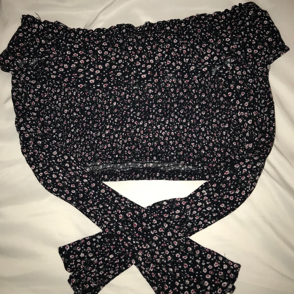 Floral Long Sleeve Crop Top